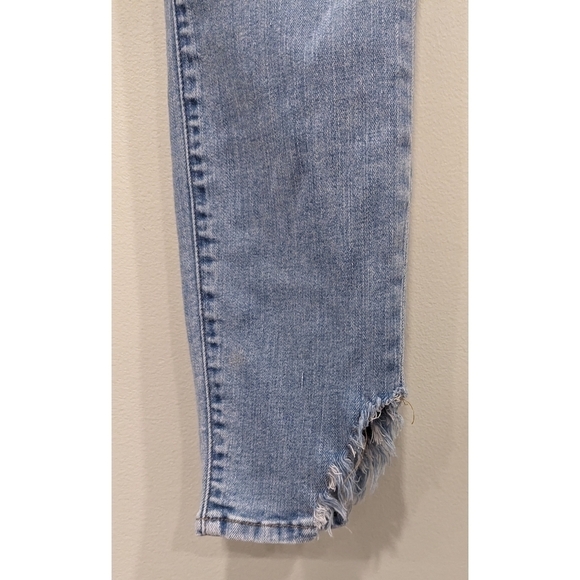 Good American Good Waist Distressed Raw Hem Jeans Size 4 - Picture 4 of 9